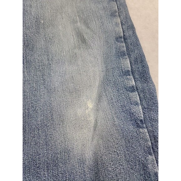 LL Bean Flannel Lined Jeans Mens 33 30x20 Straight Cotton Rise Distressed Work - Picture 6 of 16